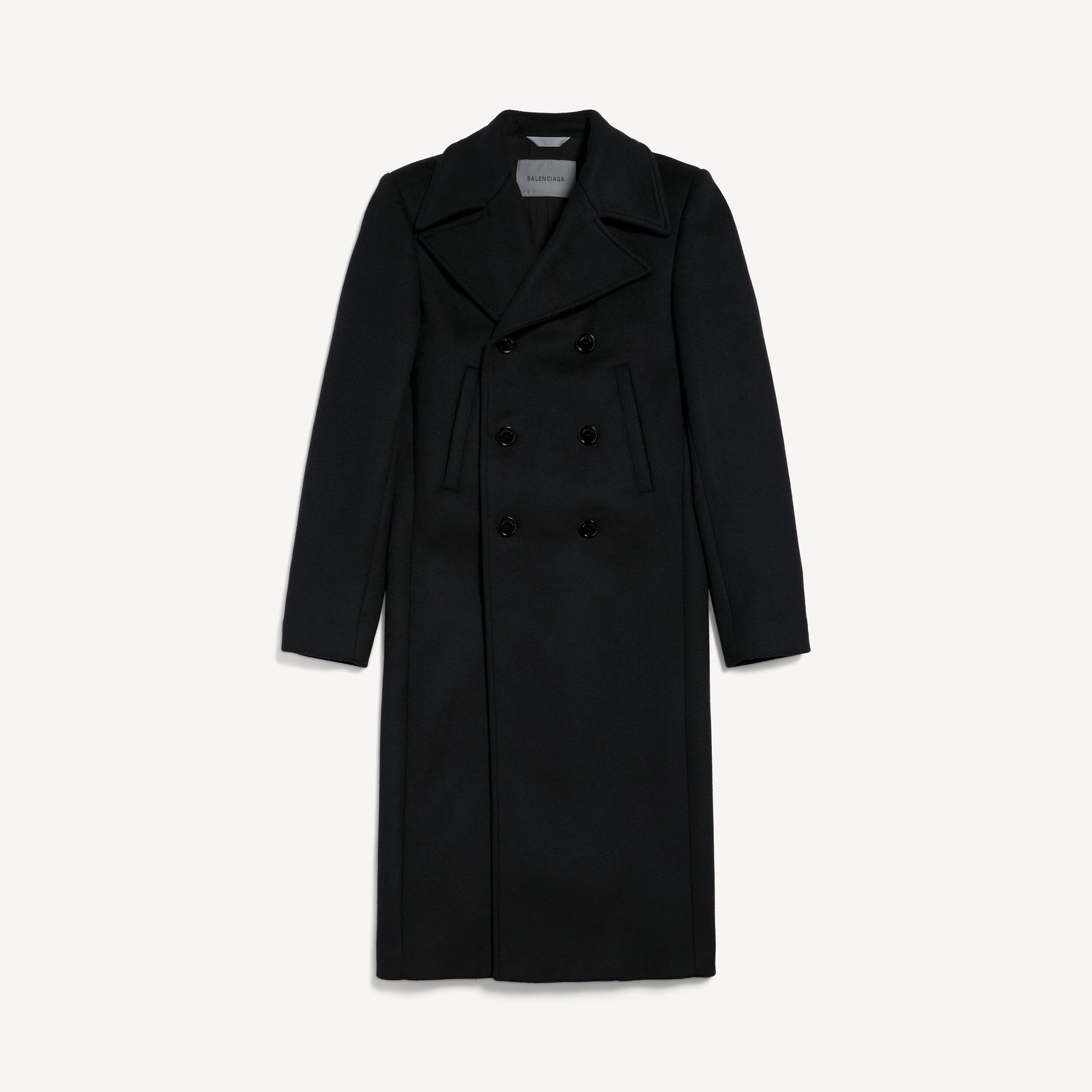 Men's Long Double-faced Coat in Black