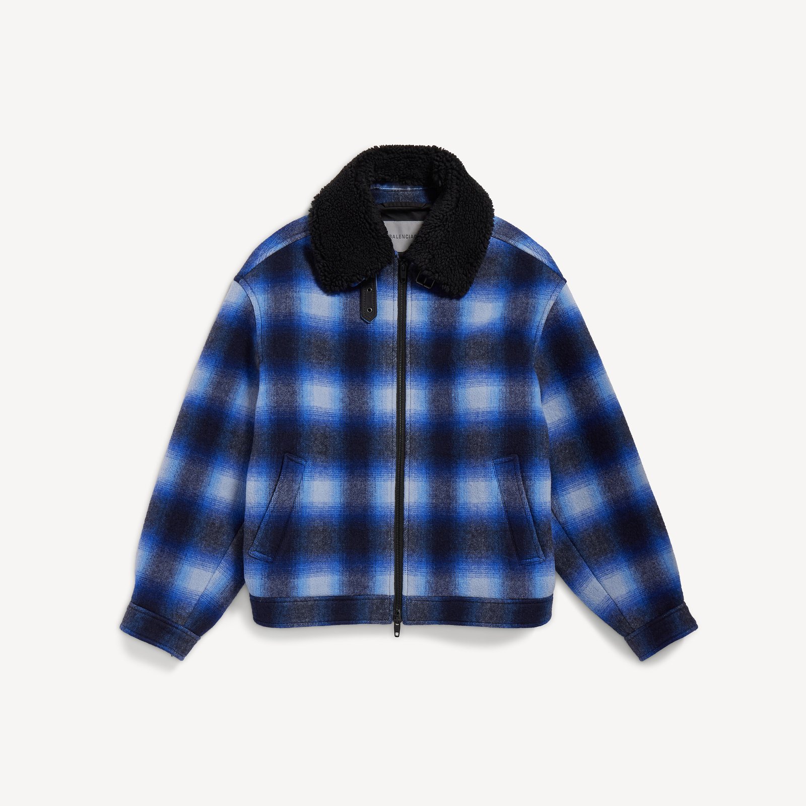 Men's Flannel Bomber Jacket in Blue