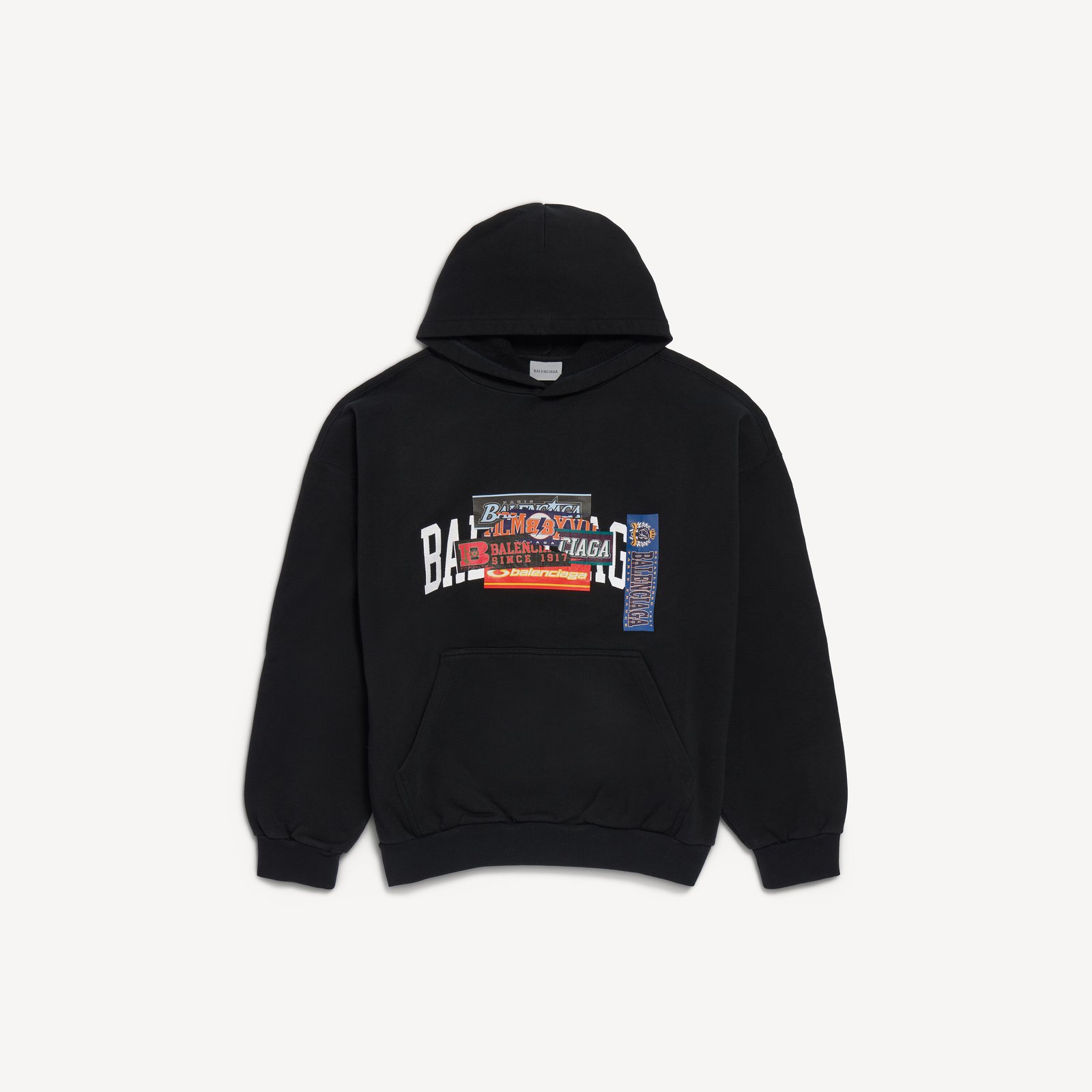 Men's Bumper Stickers Medium Fit Hoodie in Black